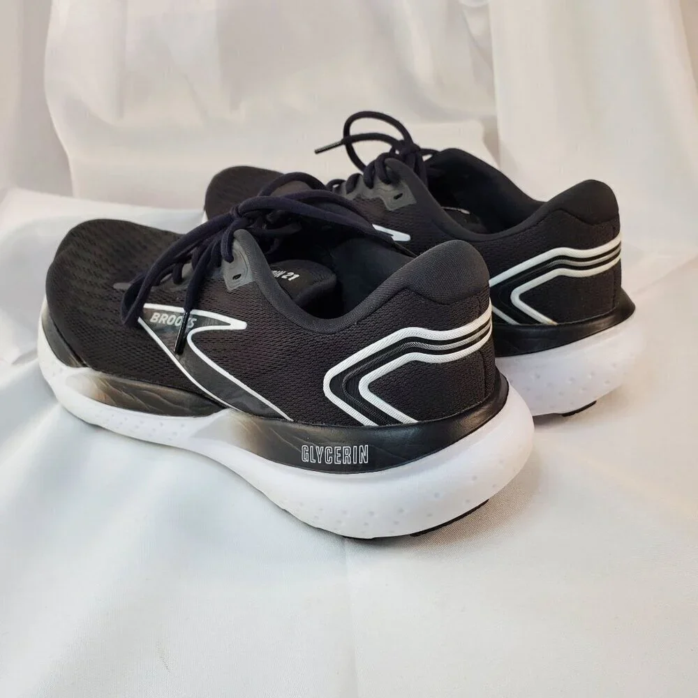Brooks Glycerin 21 womans Running Shoes 11.5 B Cushion Neutral Black & White